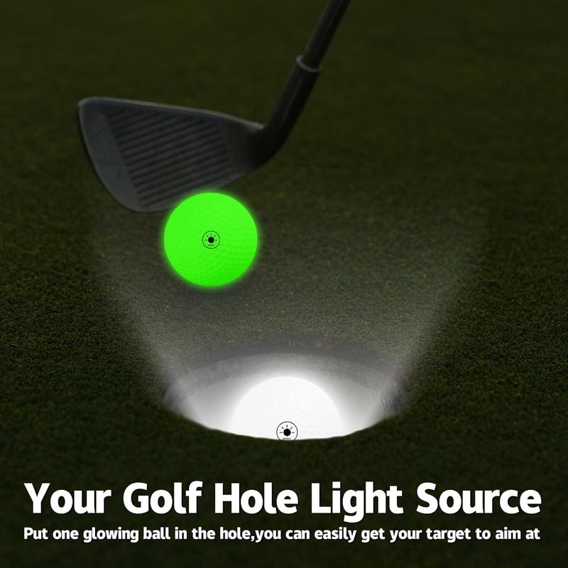 THIODOON Glow in The Dark Golf Balls - 7 Color LED, No Timer, Easy On/Off, 6 Pack - Image 4